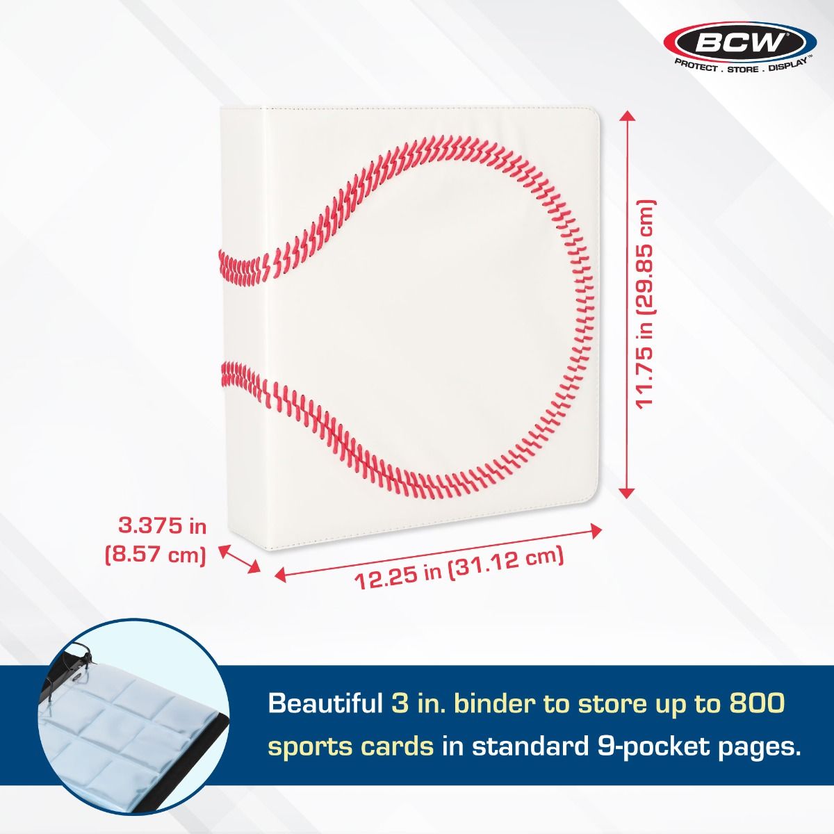 3" ALBUM - BASEBALL ALBUM - PREMIUM - WHITE