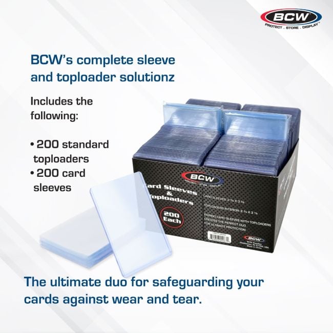 CARD SLEEVES - TOPLOAD HOLDER STANDARD SIZE 200 CT PACK