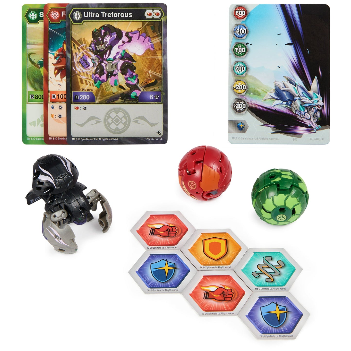 Bakugan Legends Starter 3-Pack, Tretorous Ultra, Spartillion and Fenneca, Action Figures