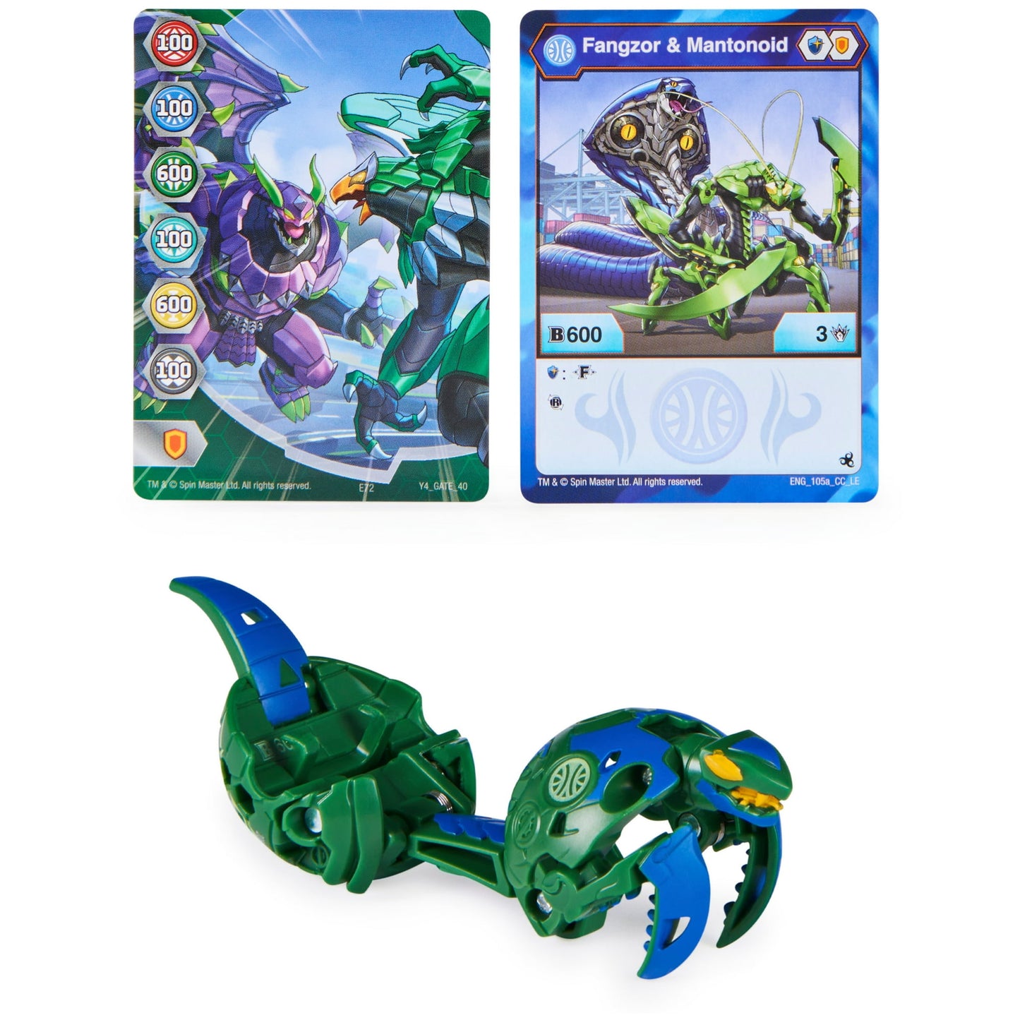 Bakugan Legends, Fangzor X Mantonoid, 2-inch-Tall Collectible Action Figure and Trading Cards, Kids Toys for Boys 6 and up