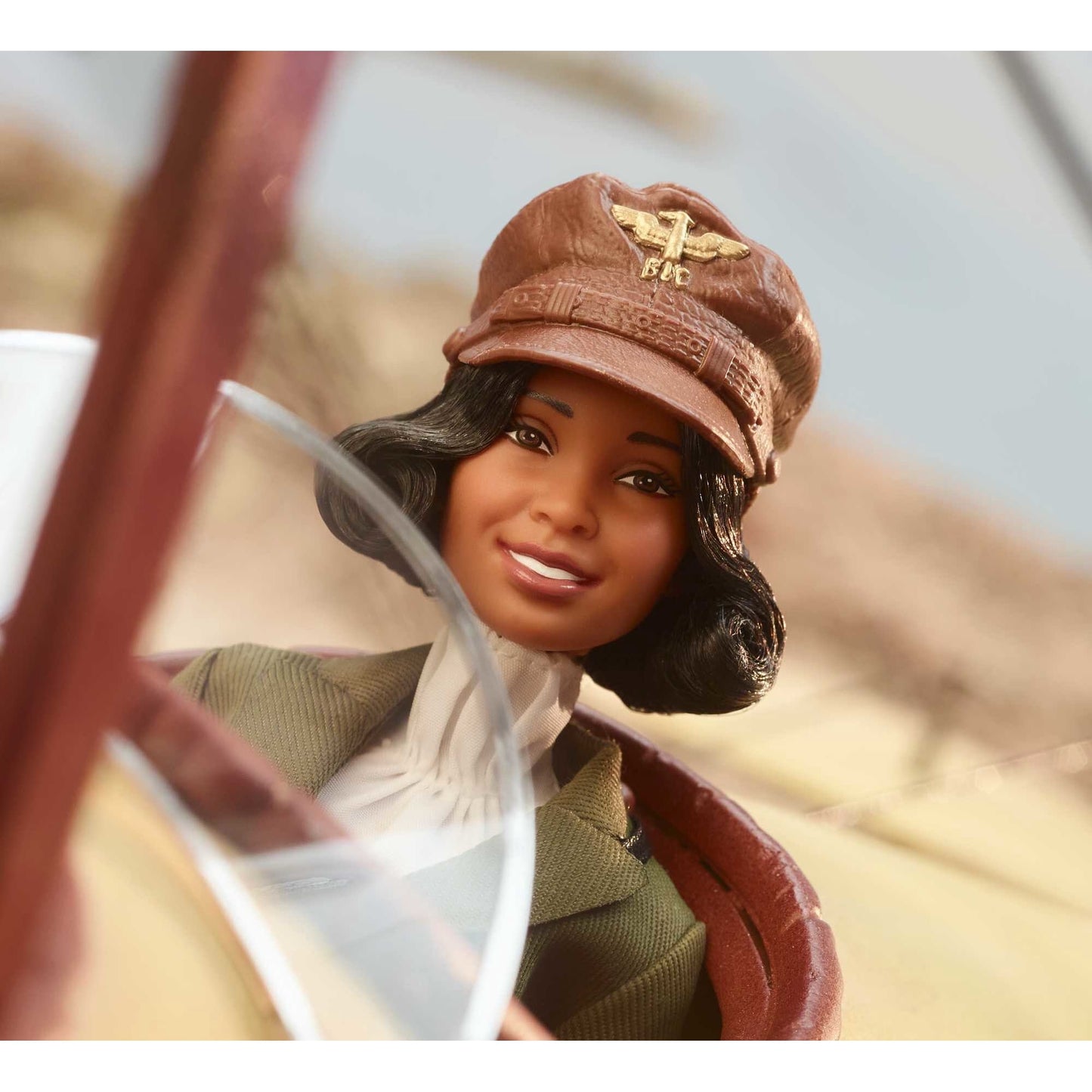 Barbie Inspiring Women Bessie Coleman Collectible Doll with Aviator Suit, Helmet and Goggles
