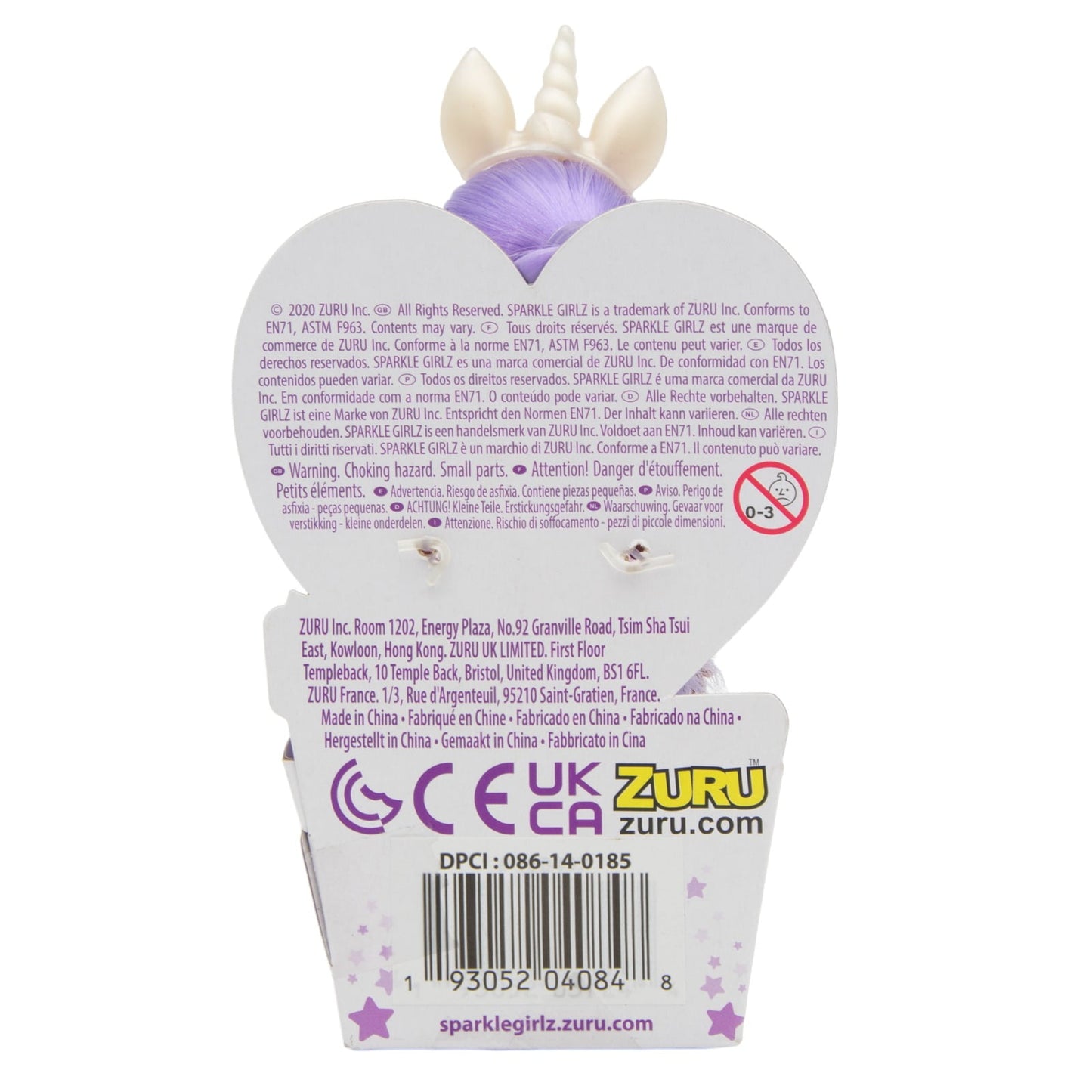 Sparkle Girlz Unicorn Princess Purple Hair with Rainbow Dress Mini Doll