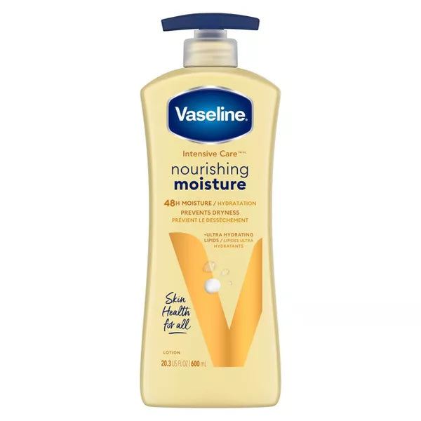 Vaseline Intensive Care Nourishing Moisture Non Greasy Body Lotion for Dry Skin 20.3 Fl Oz