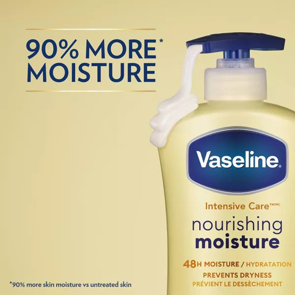Vaseline Intensive Care Nourishing Moisture Non Greasy Body Lotion for Dry Skin 20.3 Fl Oz