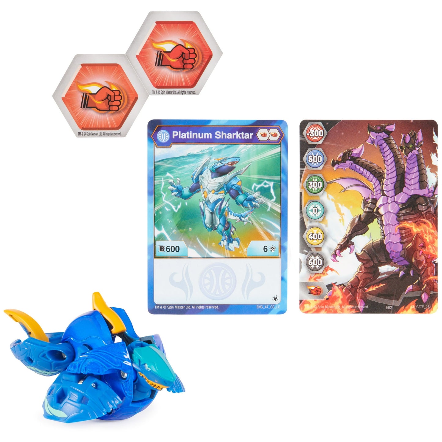 Bakugan Legends, Platinum Sharktar with Trading Card