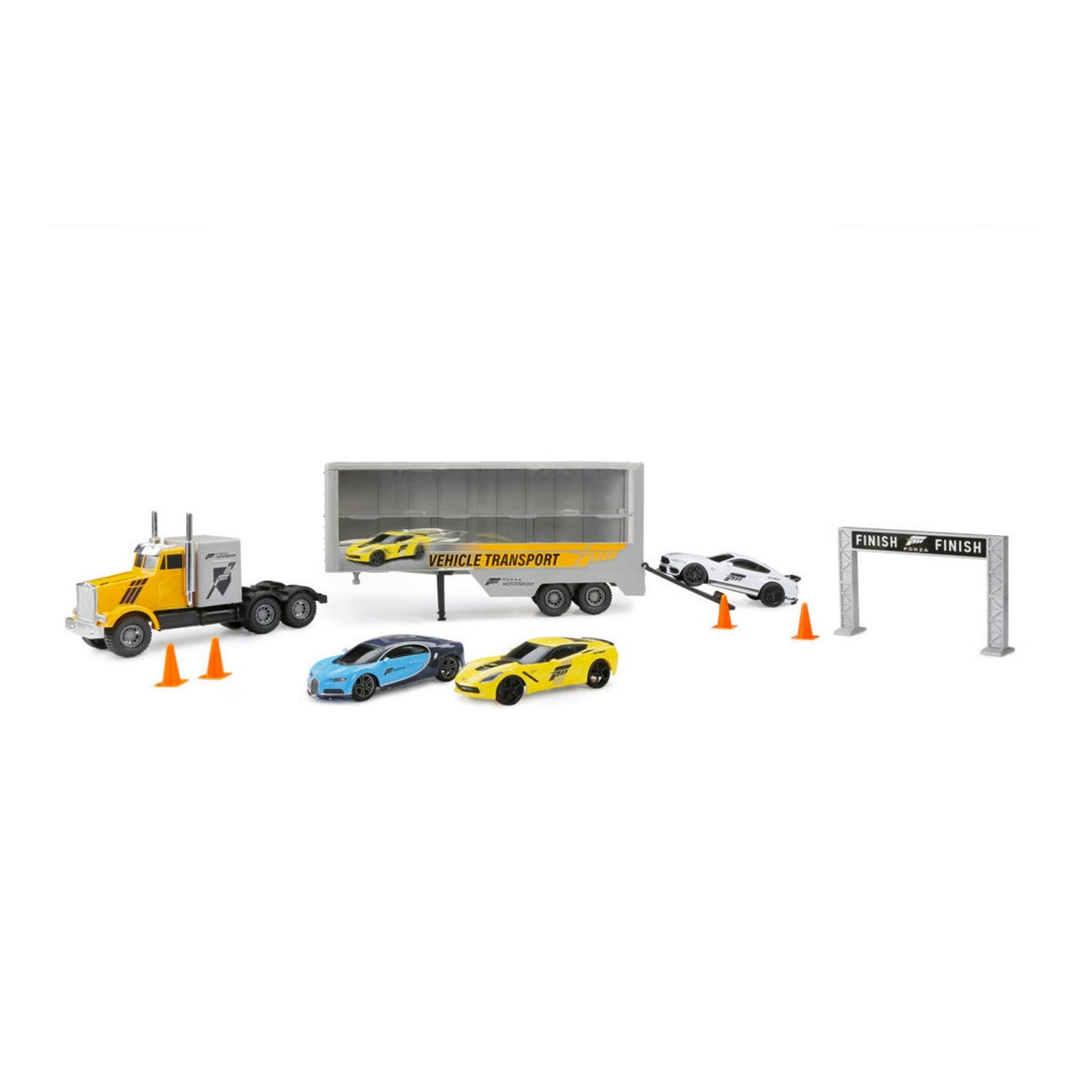 1:24 Forza L&S Hauler W/ 3 Pull Back Vehicles