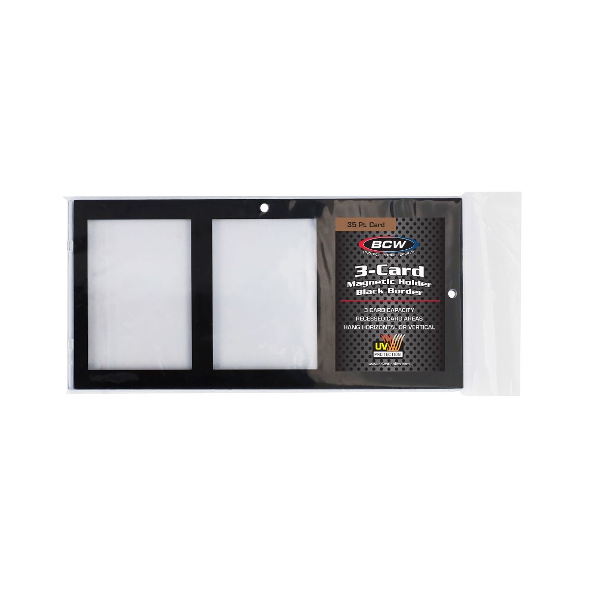 MAGNETIC 3-CARD HOLDER - 35 PT - BLACK BORDER