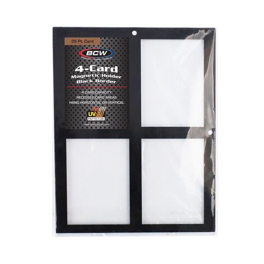 MAGNETIC 4-CARD HOLDER - 35 PT - BLACK BORDER