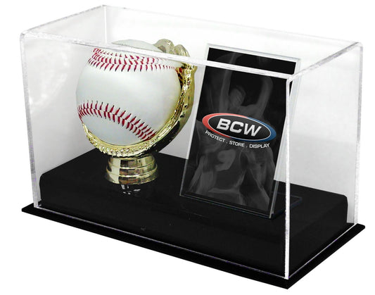 ACRYLIC GOLD GLOVE BALL AND CARD DISPLAY