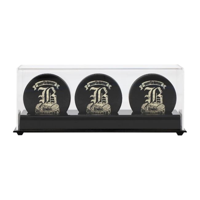 ACRYLIC BASE TRIPLE HOCKEY PUCK DISPLAY