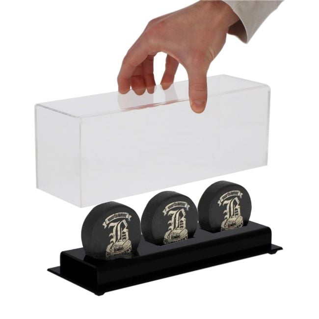 ACRYLIC BASE TRIPLE HOCKEY PUCK DISPLAY