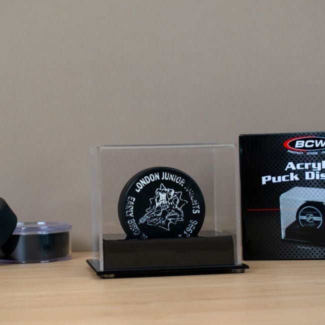 ACRYLIC BASE HOCKEY PUCK DISPLAY