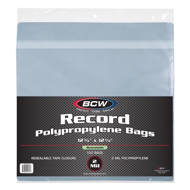 RESEALABLE 33 RPM BAGS - 12 3/4 X 13 - 100ct