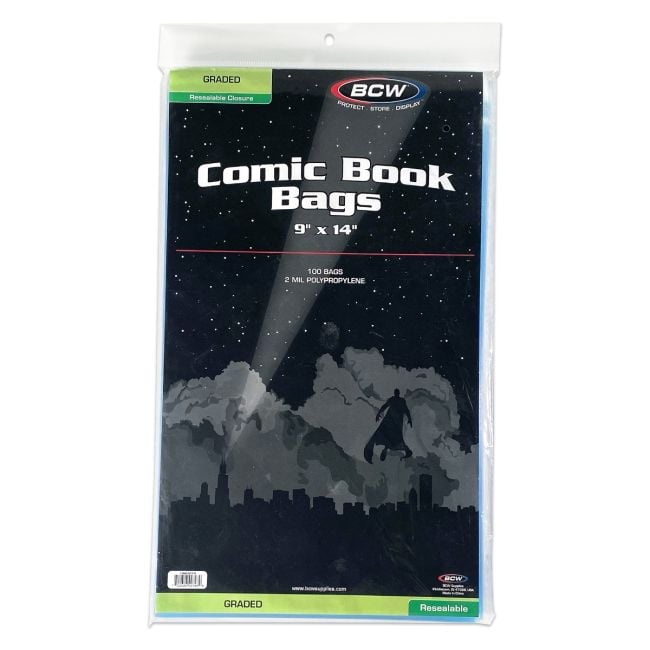 RESEALABLE GRADED COMICS BAGS - 9 X 14