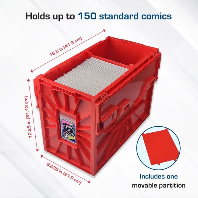 COMIC BOOK BIN - SHORT - RED