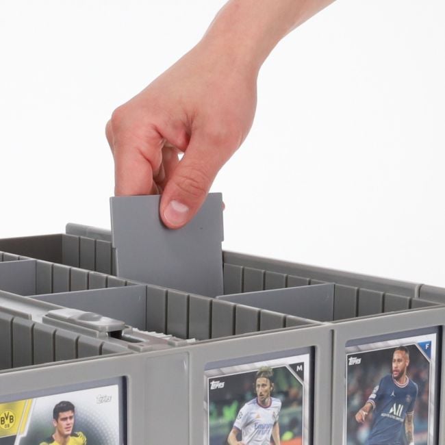 COLLECTIBLE CARD BIN PARTITIONS - GRAY