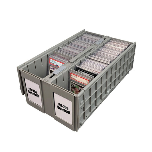 GRADED CARD BIN -TWO ROW- GRAY