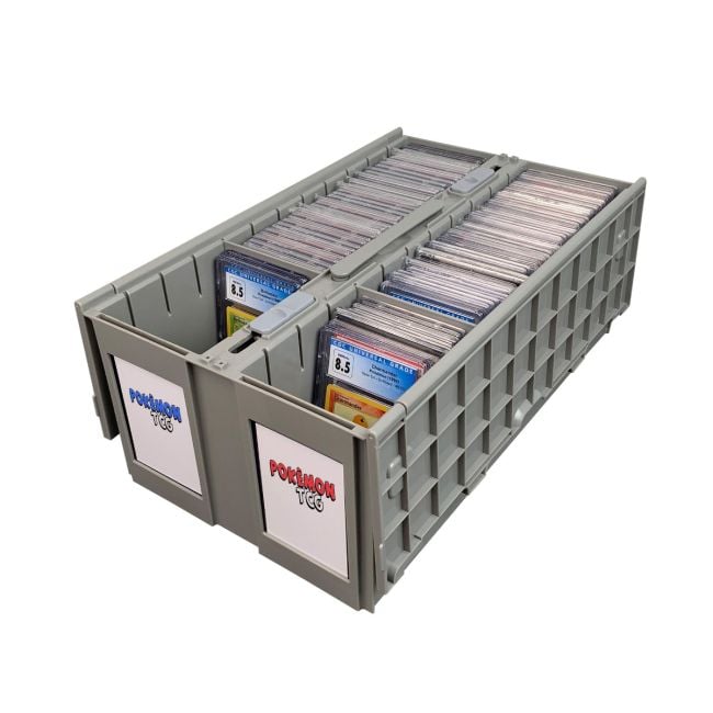 GRADED CARD BIN -TWO ROW- GRAY