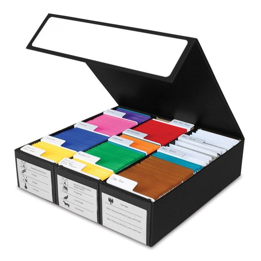 CARD GAME BOX - 3 ROW - BLACK WITH WHITE
