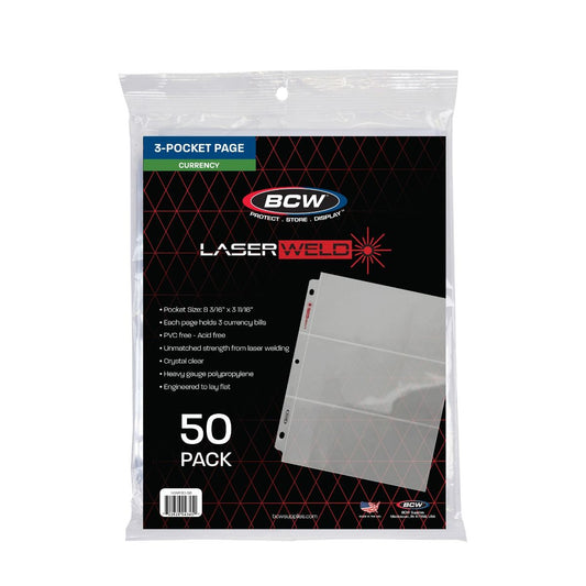 LaserWeld® 3-Pocket Currency Page (50 CT. Pack)