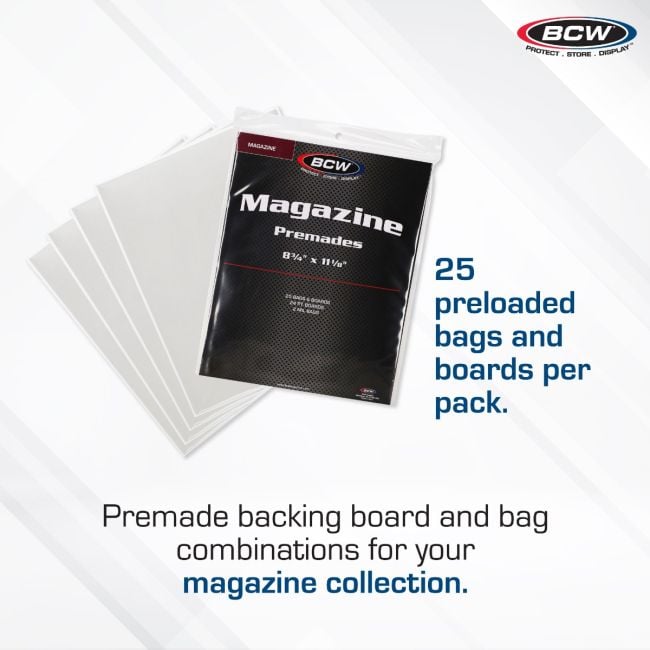 PREMADE MAGAZINE  BAG AND BOARD - 50 CT PACK