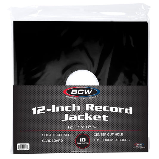 CARDBOARD RECORD JACKET 12 INCH-WITH HOLE-BLACK