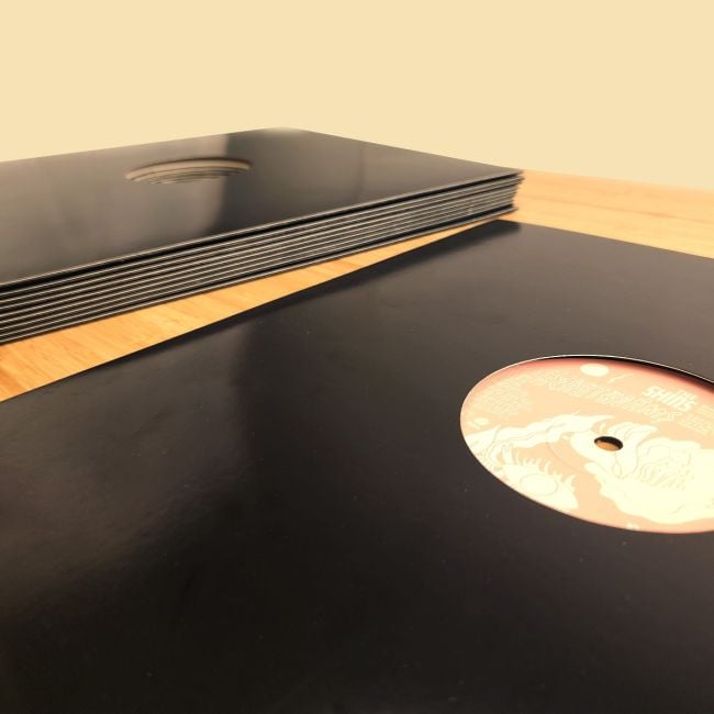 CARDBOARD RECORD JACKET 12 INCH-WITH HOLE-BLACK