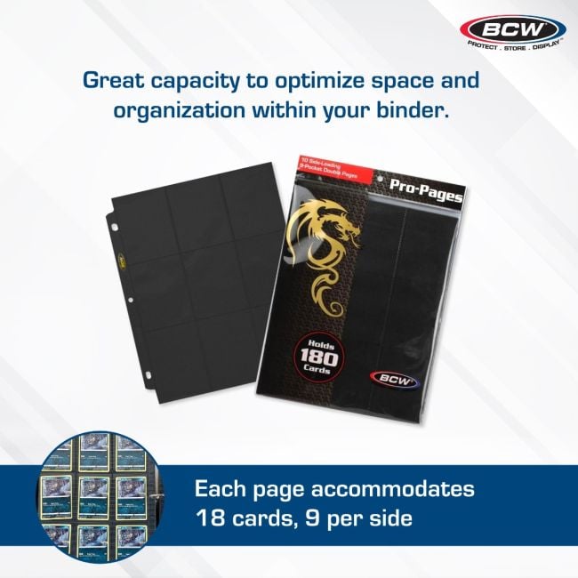 SIDE LOADING 18-POCKET PRO PAGES - BLACK