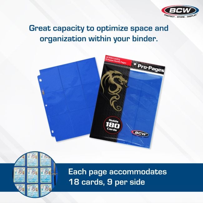 SIDE LOADING 18-POCKET PRO PAGES - BLUE