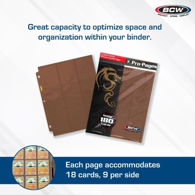 SIDE LOADING 18-POCKET PRO PAGES - BROWN