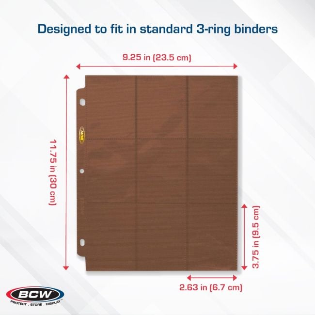 SIDE LOADING 18-POCKET PRO PAGES - BROWN