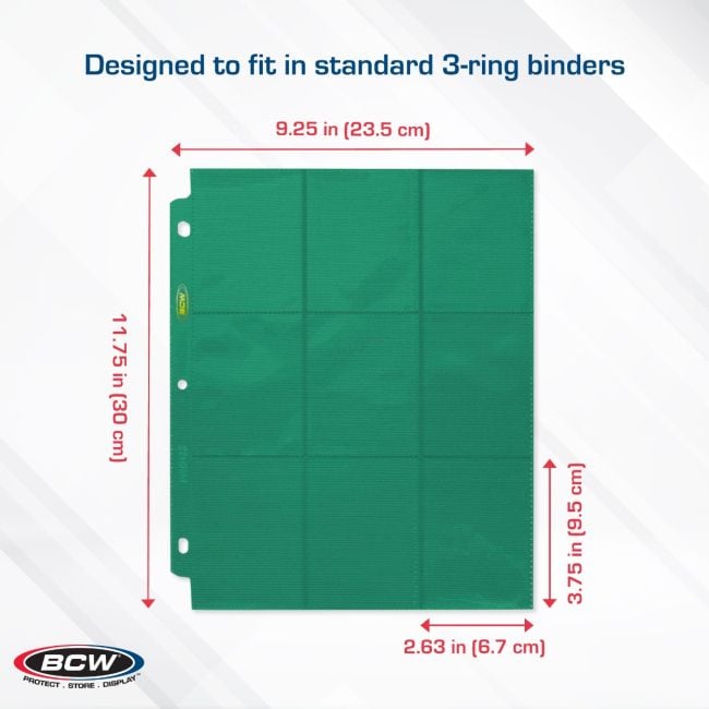 SIDE LOADING 18-POCKET PRO PAGES - GREEN