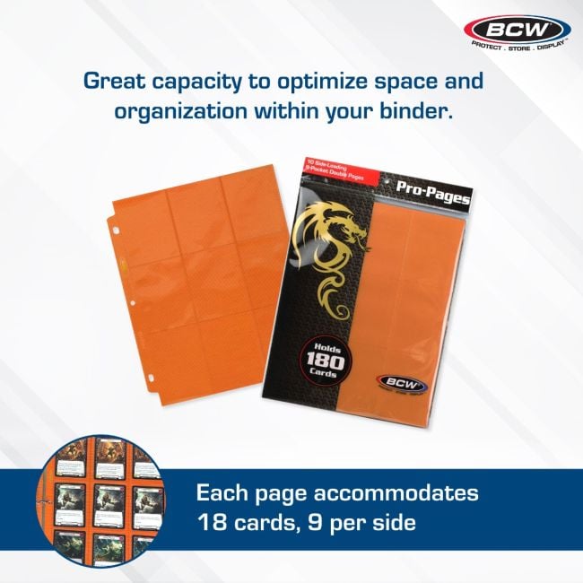 SIDE LOADING 18-POCKET PRO PAGES - ORANGE