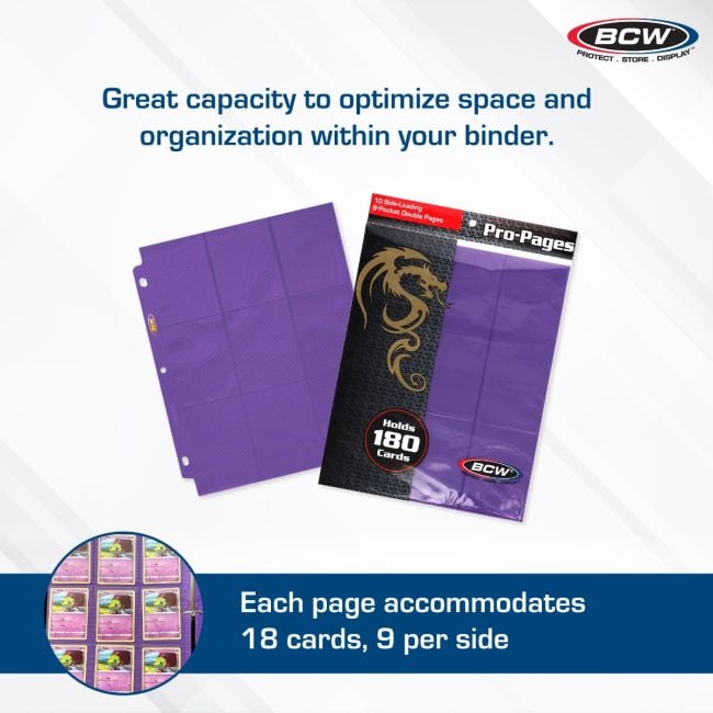 SIDE LOADING 18-POCKET PRO PAGES - PURPLE