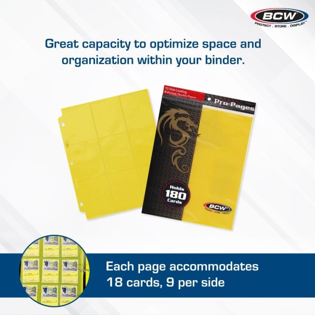 SIDE LOADING 18-POCKET PRO PAGES - YELLOW