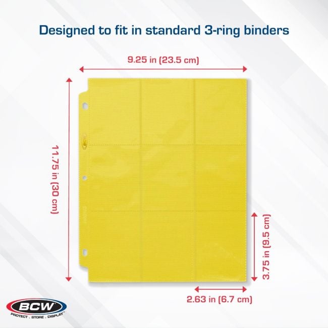 SIDE LOADING 18-POCKET PRO PAGES - YELLOW