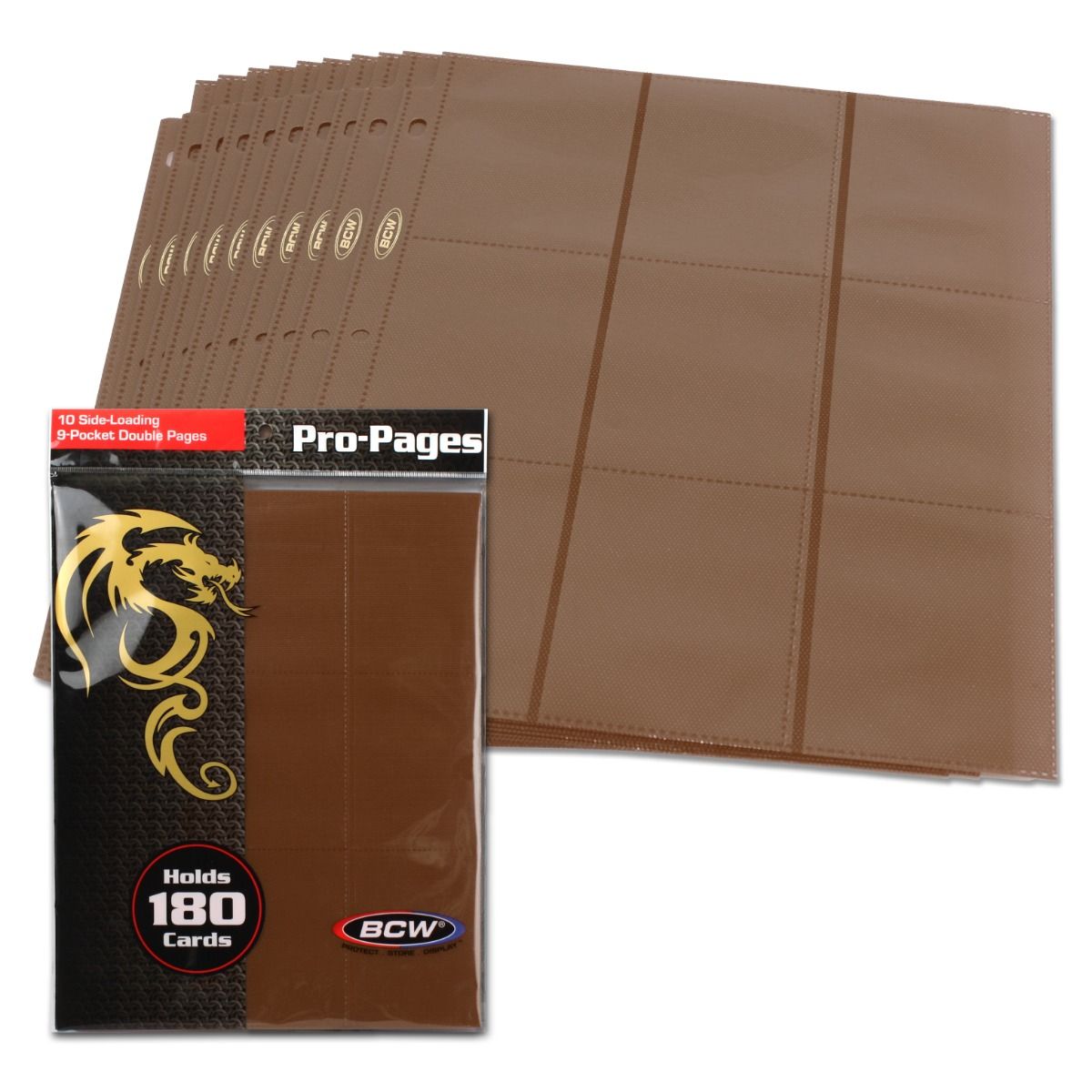 SIDE LOADING 18-POCKET PRO PAGES - BROWN