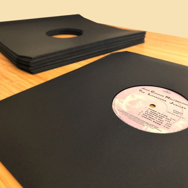 PAPER RECORD INNER SLEEVES 12 INCH-CUT CORNERS-BLACK