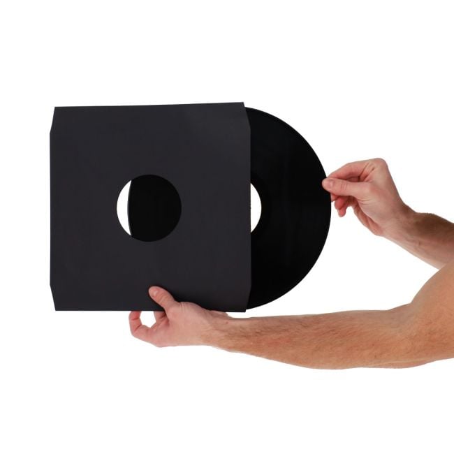 PAPER RECORD INNER SLEEVES 12 INCH-CUT CORNERS-BLACK