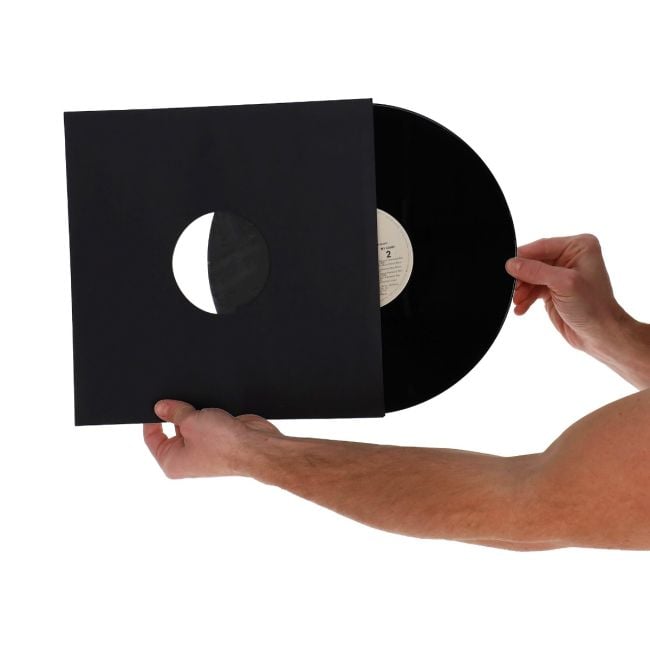 PAPER RECORD SLEEVES 12-INCH-POLYLINED-SQUARE CORNERS-BLACK