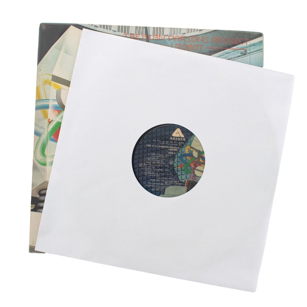 PAPER RECORD SLEEVES 12-INCH-POLYLINED-SQUARE CORNERS-WHITE