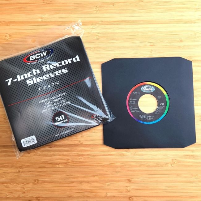 PAPER RECORD INNER SLEEVES 7 INCH-CUT CORNERS-BLACK