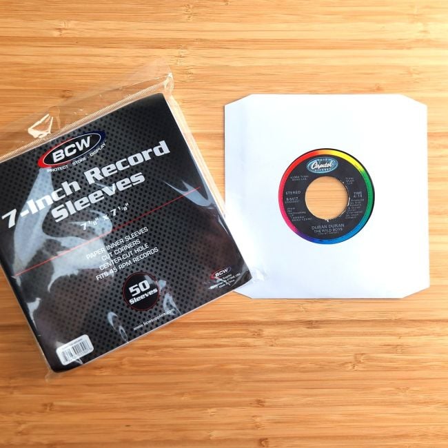 PAPER RECORD INNER SLEEVES 7 INCH-CUT CORNERS-WHITE