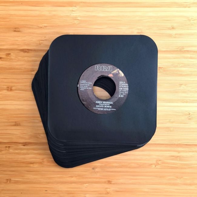 PAPER RECORD INNER SLEEVES 7 INCH-ROUNDED CORNERS-BLACK