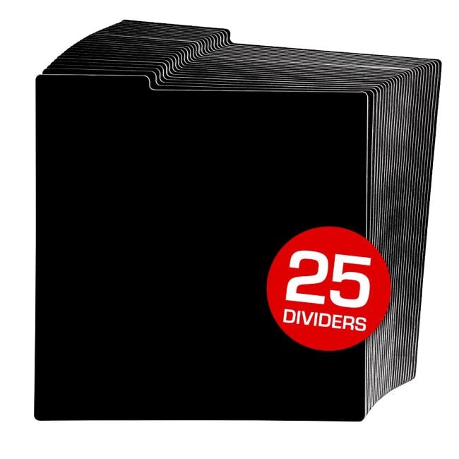 12 INCH RECORD DIVIDERS - BLACK