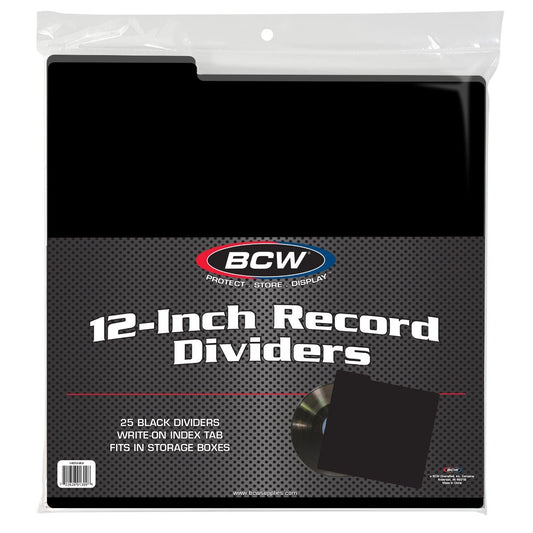 12 INCH RECORD DIVIDERS - BLACK