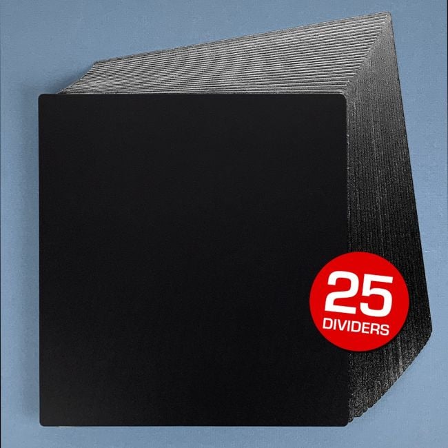 12 INCH RECORD DIVIDERS - MEDIUM - BLACK