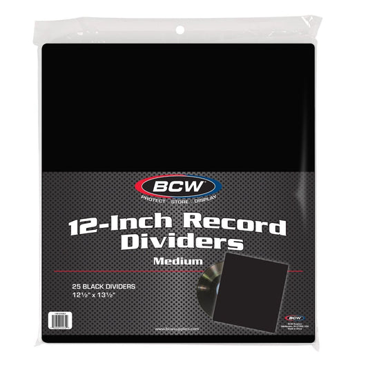 12 INCH RECORD DIVIDERS - MEDIUM - BLACK