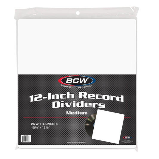 12 INCH RECORD DIVIDERS - MEDIUM - WHITE