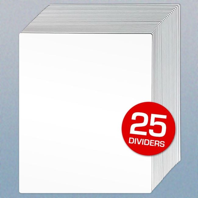 12 INCH RECORD DIVIDERS - TALL - WHITE